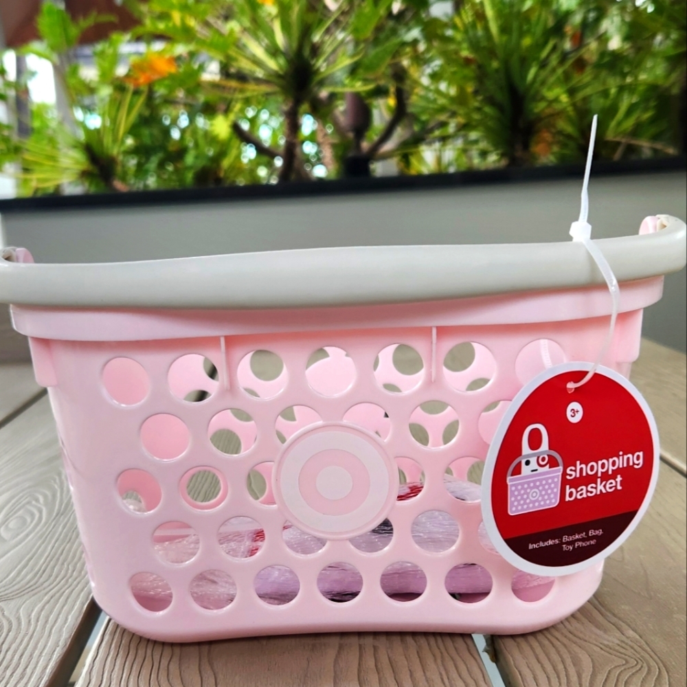 PINK TARGET Toy Shopping Basket NWT